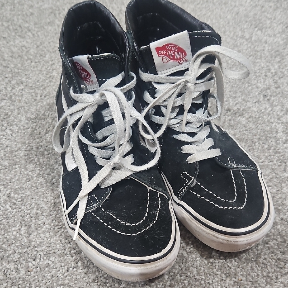 Mens Vans Black and White High-Top Sneakers size 5.5 mens 7 womens